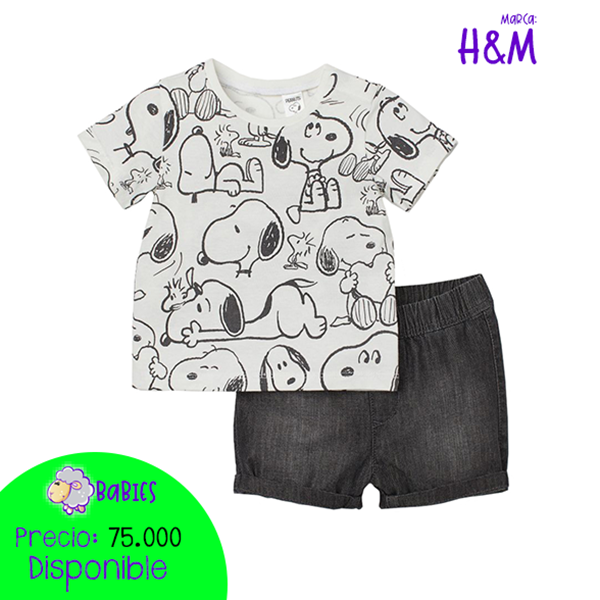 Set x 2 piezas short Snoopy