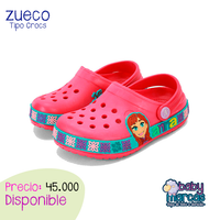 Zapato tipo Crocs Frozen Fucsia